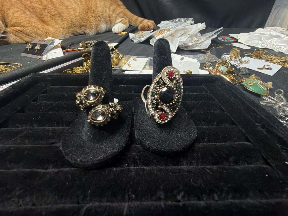 Sunspicems Vintage Turkish Ring Size Rhinestone Floral